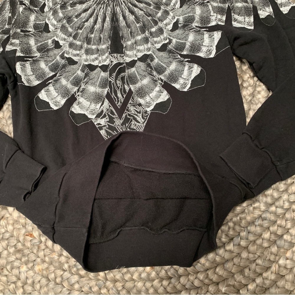 Million&Man Italian graphic sweatshirt feather tribal design black white - Picture 5 of 12